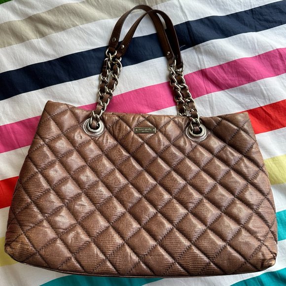 kate spade quilted gold coast crossbody, embossed snake skin look leather - Picture 1 of 12